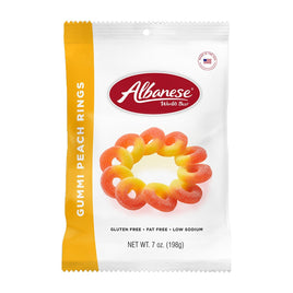 Albanese Gummy Rings Peach | 7oz, 12ct, Case