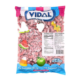 Vidal Gummy Strawberry Licorice Pencil Bites | 2.2lb, Bag