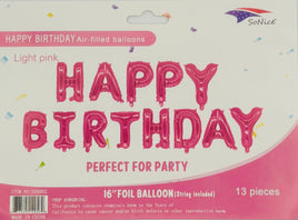 16' Foil Ballon Happy Birthday  Pink 1ct
