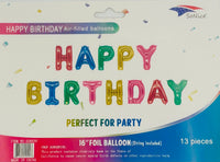 16" Foil Balloon Happy Birthday  Assorted 1ct
