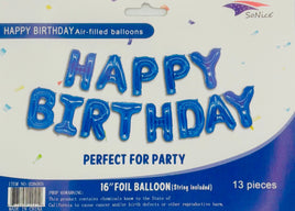 16" Foil Balloon Happy Birthday  Blue 1ct