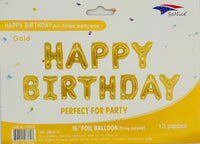 16' Foil Balloon Happy Birthday Gold