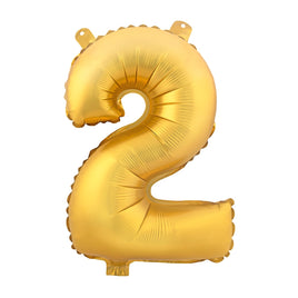 Foil Balloons Number 2 (34") Gold | Bag