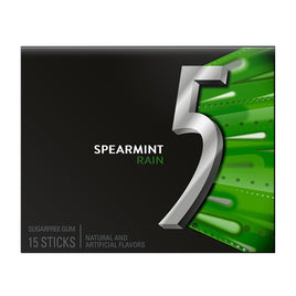 5 Gum Spearmint Rain 15-Stick Sugar-Free | 10ct, Box