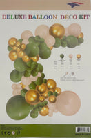 Ballon Garland Matte Green Olive & Gold  1ct