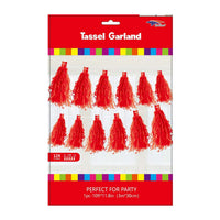 Birthday Tassel Garland (10 Ft) Red | Bag