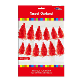 Birthday Tassel Garland (10 Ft) Red | Bag