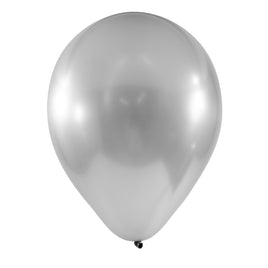 Chrome Latex Balloon 12 inch 50ct-Silver