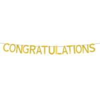 Congratulations Banner 7"-Gold