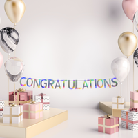 Congratulations Banner 7"-Iridenscent
