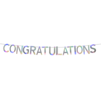 Congratulations Banner 7"-Iridenscent
