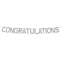 Congratulations Banner 7"-Silver