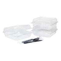 Container PET Hinged (9" X 9")  | 100ct, Bag