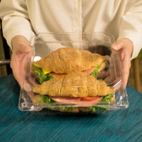 Container PET Hinged (9" X 9")  | 100ct, Bag