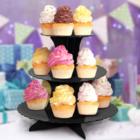 Cupcake Stand 3 tier - Black