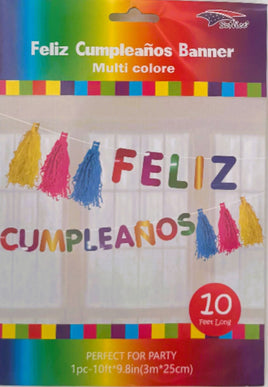 Feliz Cumpleaños Tassel Banner Assorted 1ct