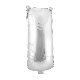 Foil Balloons Number 1 (34") Silver | Bag