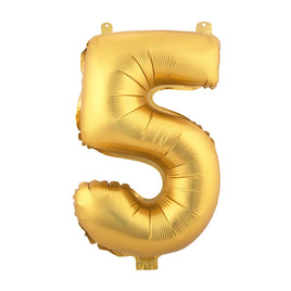 Foil Balloons Number 5 (34") Gold | Bag
