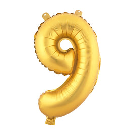 Foil Balloons Number 9 (34") Gold | Bag