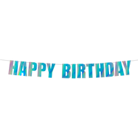 Happy Birthday Banner 7"-Iridenscent