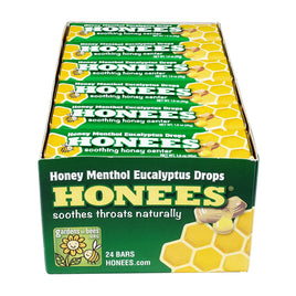Honees Menthol Eucalyptus Honey Filled Drops Bar | 1.6oz