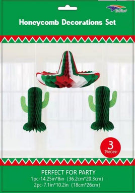 Honey Comb Hat with Cactus | 3ct, Bag