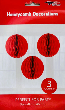 Honeycomb 8 inch 3-piece - Red