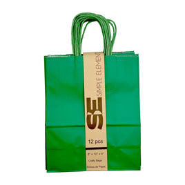 Kraft Party Bag (8" X 10") Emerald | 12ct, Bag