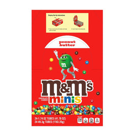 M&M's Minis Peanut Butter Tube | 1.74oz, 24ct, Box