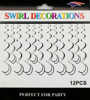 Metalic Swirl 12 pieces -Black