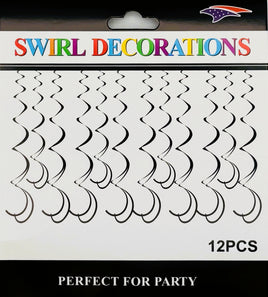 Metalic Swirl 12 pieces -Black