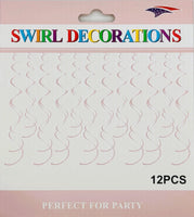 Metalic Swirl 12 pieces -Pastel Pink