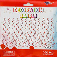 Metalic Swirl 12 pieces -Red