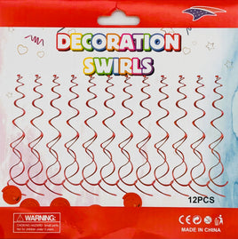 Metalic Swirl 12 pieces -Red