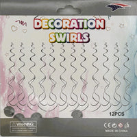 Metalic Swirl 12 pieces -Silver