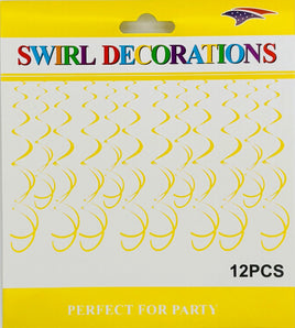 Metalic Swirl 12 pieces -Yellow