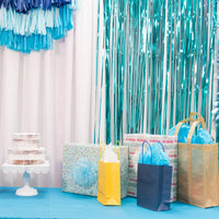 Metallic Foil Curtain Aqua | Bag