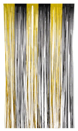 Metallic Foil Curtain Black & Gold | Bag