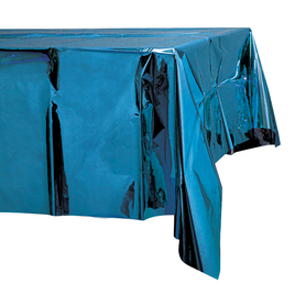 Metallic Table Cover Blue 1ct | Bag