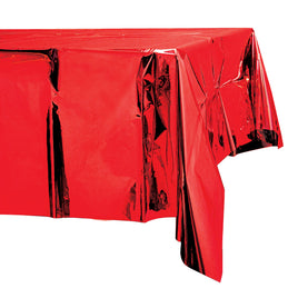 Metallic Table Cover Red 1ct | Bag