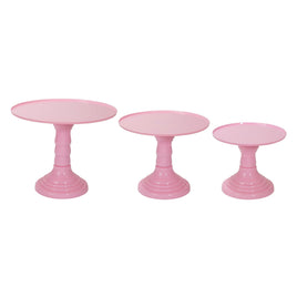 Plastic Cake Stand (3 pcs) Pink | Box