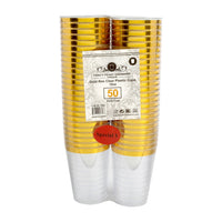 Plastic Cup Gold Rim (10 oz) | 50ct, Bag