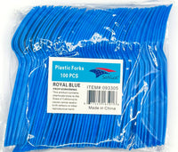 Plastic Fork 100ct-Royal Blue