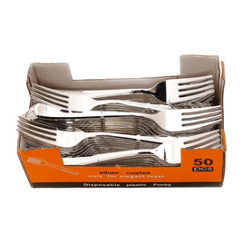 Plastic Fork (7") Silver | 50ct, Box
