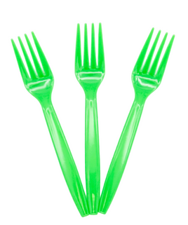 Plastic Fork Emerald 100ct