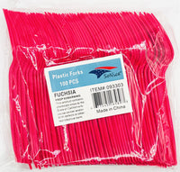 Plastic Fork Fuchsia 100ct