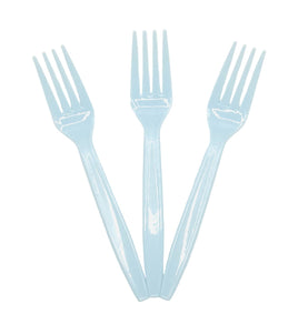Plastic Fork Light Blue 100ct