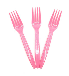Plastic Fork Light Pink 100ct