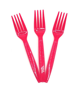 Plastic Fork Red 100ct