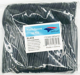 Plastic Spoons Black 100ct